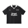 Contrast Collar Striped Soccer Jersey