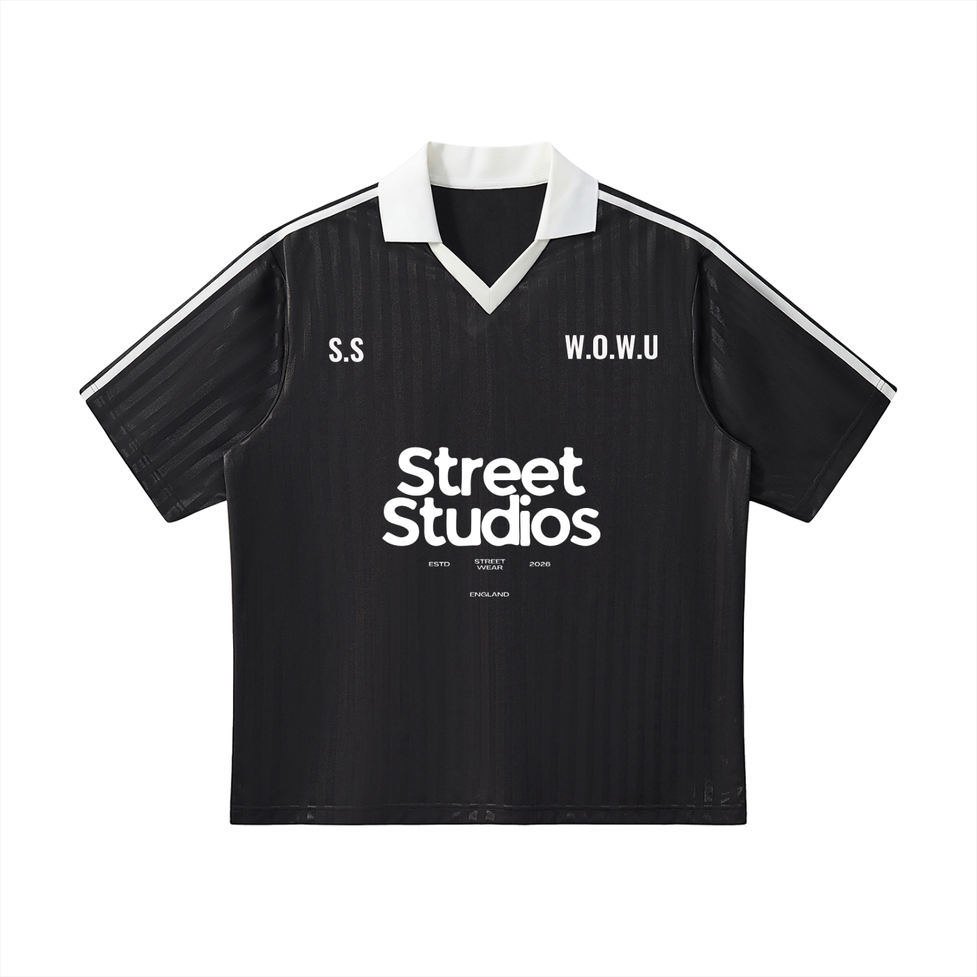 Contrast Collar Striped Soccer Jersey