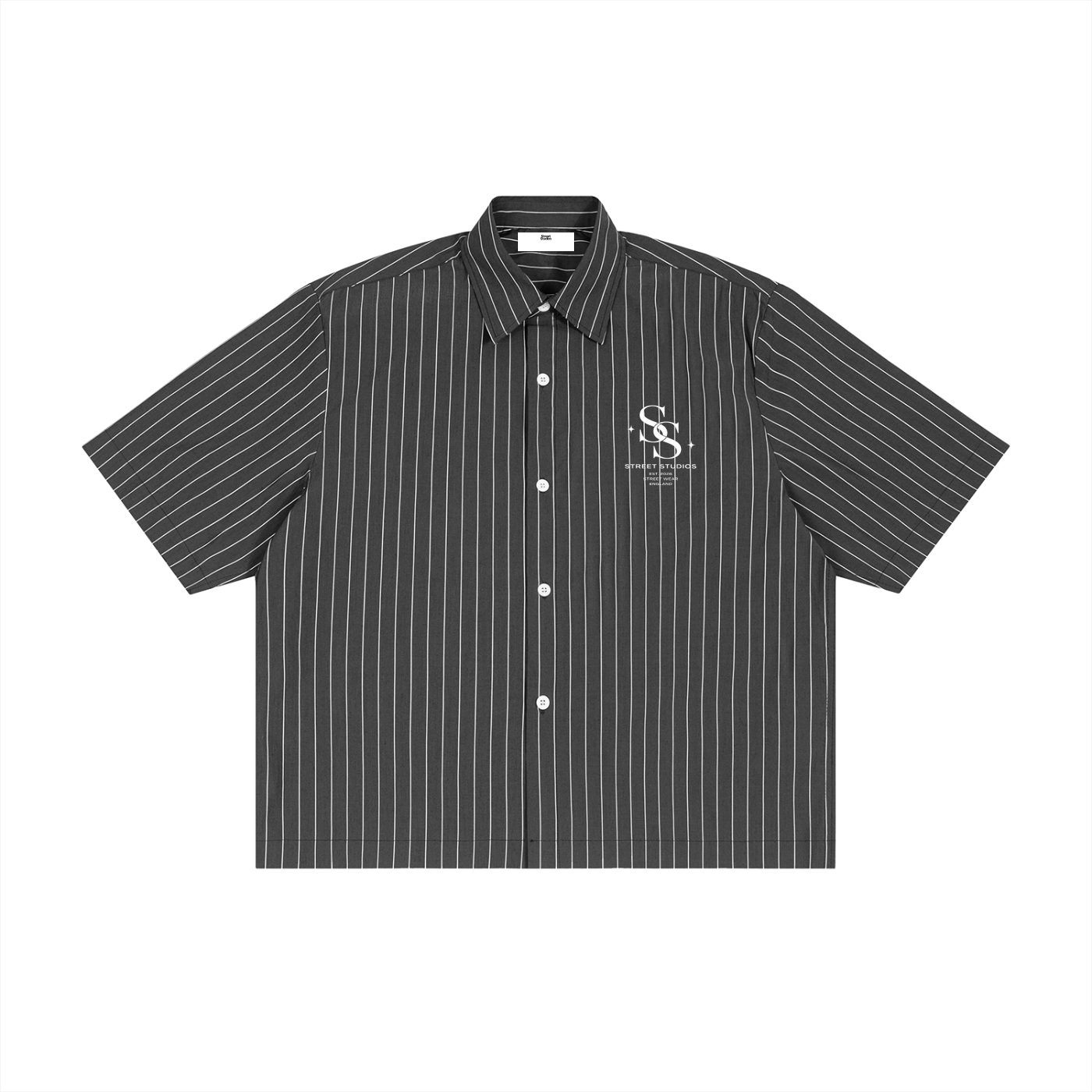 Unisex Striped Boxy Button-Up Shirt