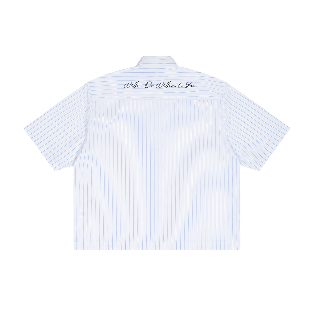 Unisex Striped Boxy Button-Up Shirt