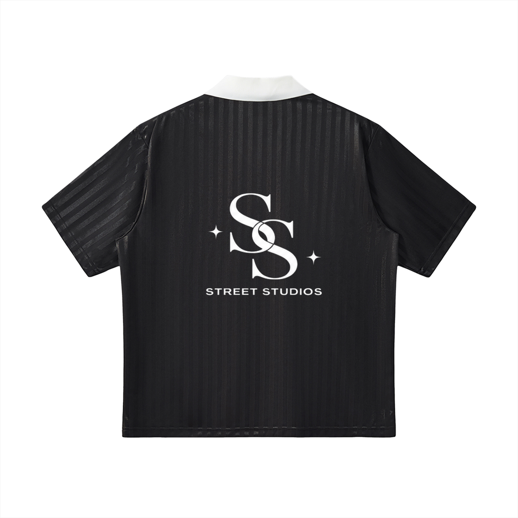 Contrast Collar Striped Soccer Jersey