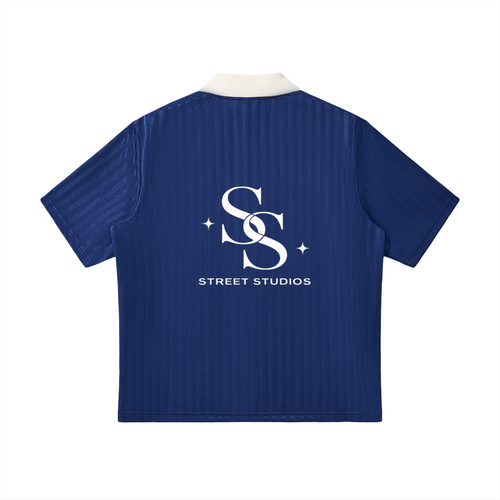 Contrast Collar Striped Soccer Jersey