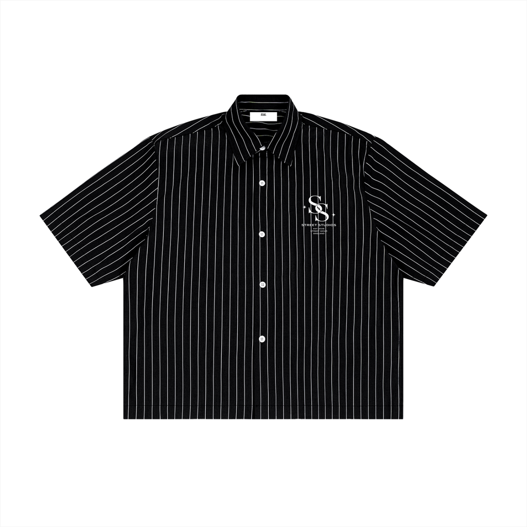 Unisex Striped Boxy Button-Up Shirt