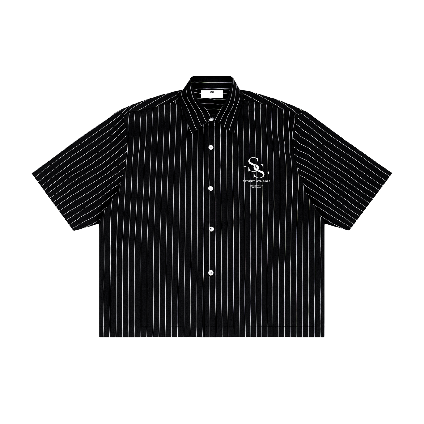 Unisex Striped Boxy Button-Up Shirt