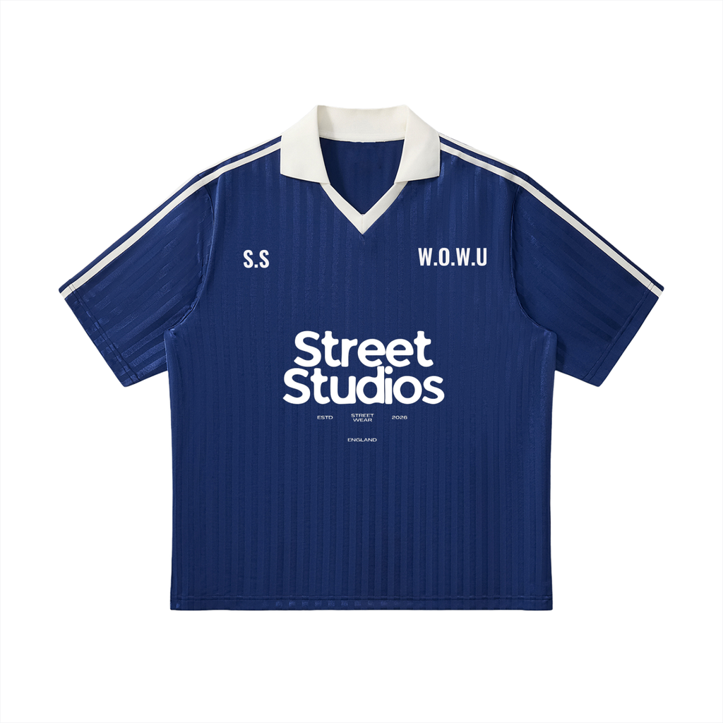 Contrast Collar Striped Soccer Jersey