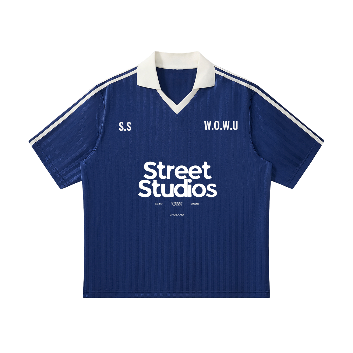 Contrast Collar Striped Soccer Jersey