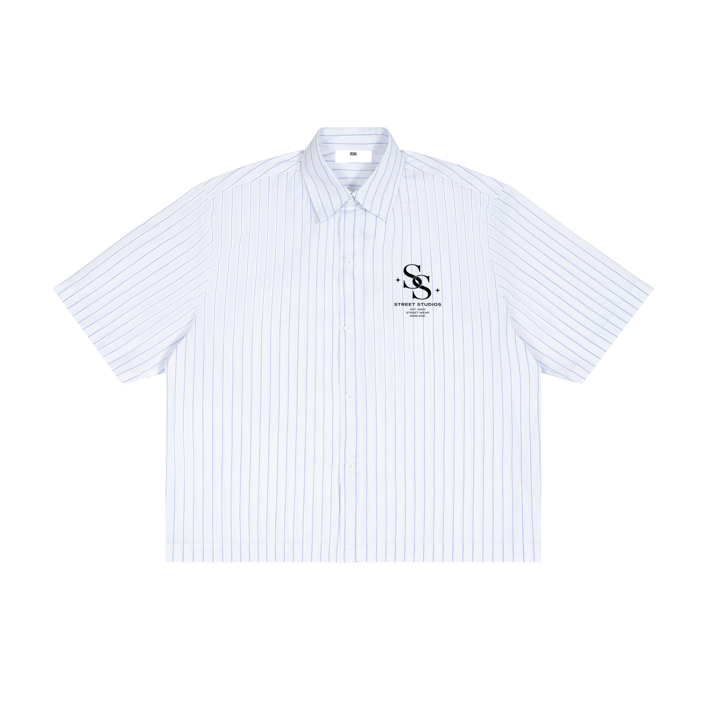 Unisex Striped Boxy Button-Up Shirt